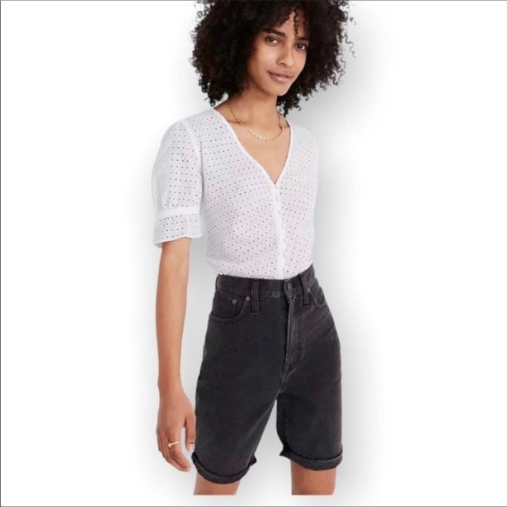 Madewell High-Rise Long Denim Shorts in Encino Wash Size 27